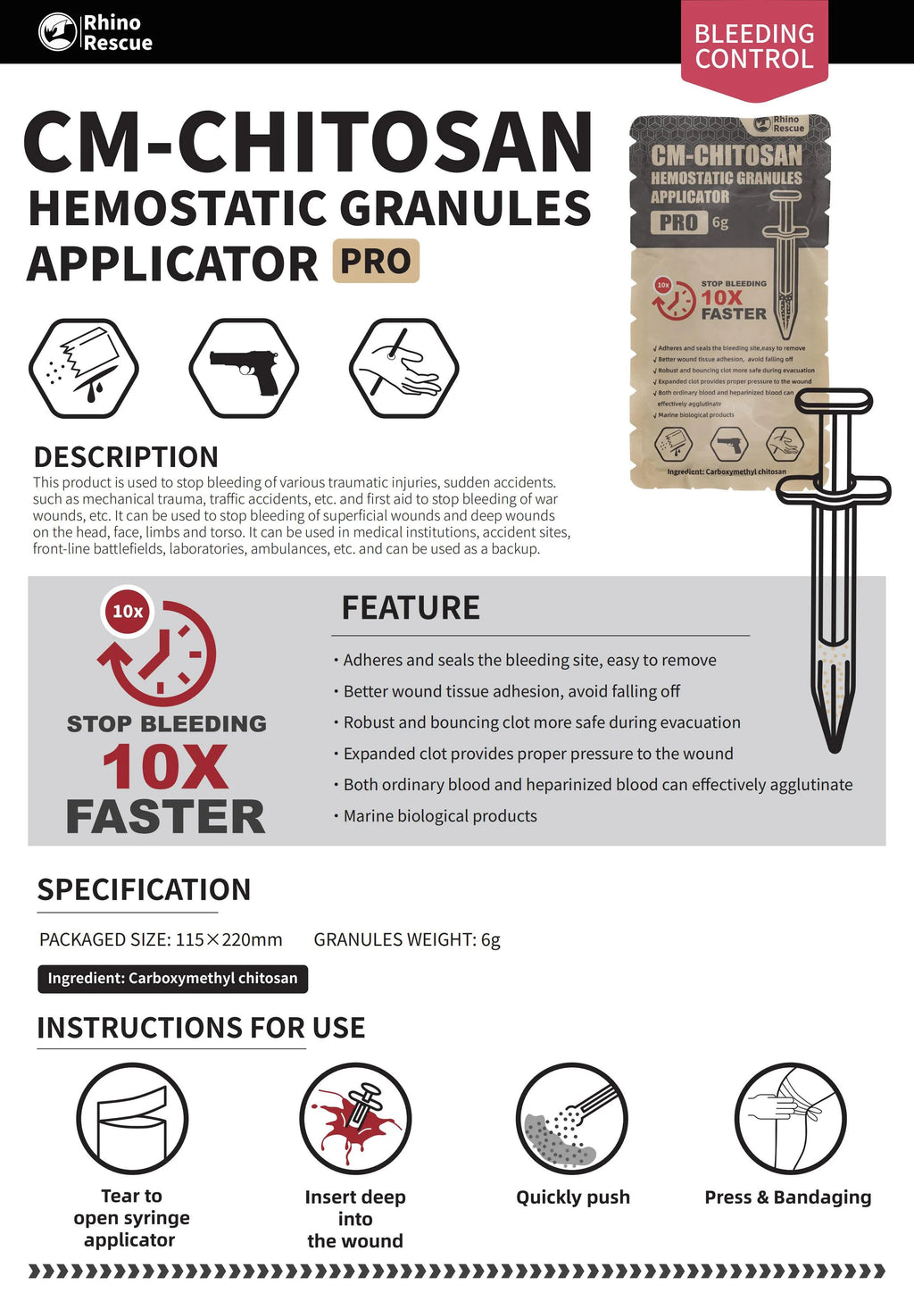 Chitosan Hemostatic Gauze OrraWild