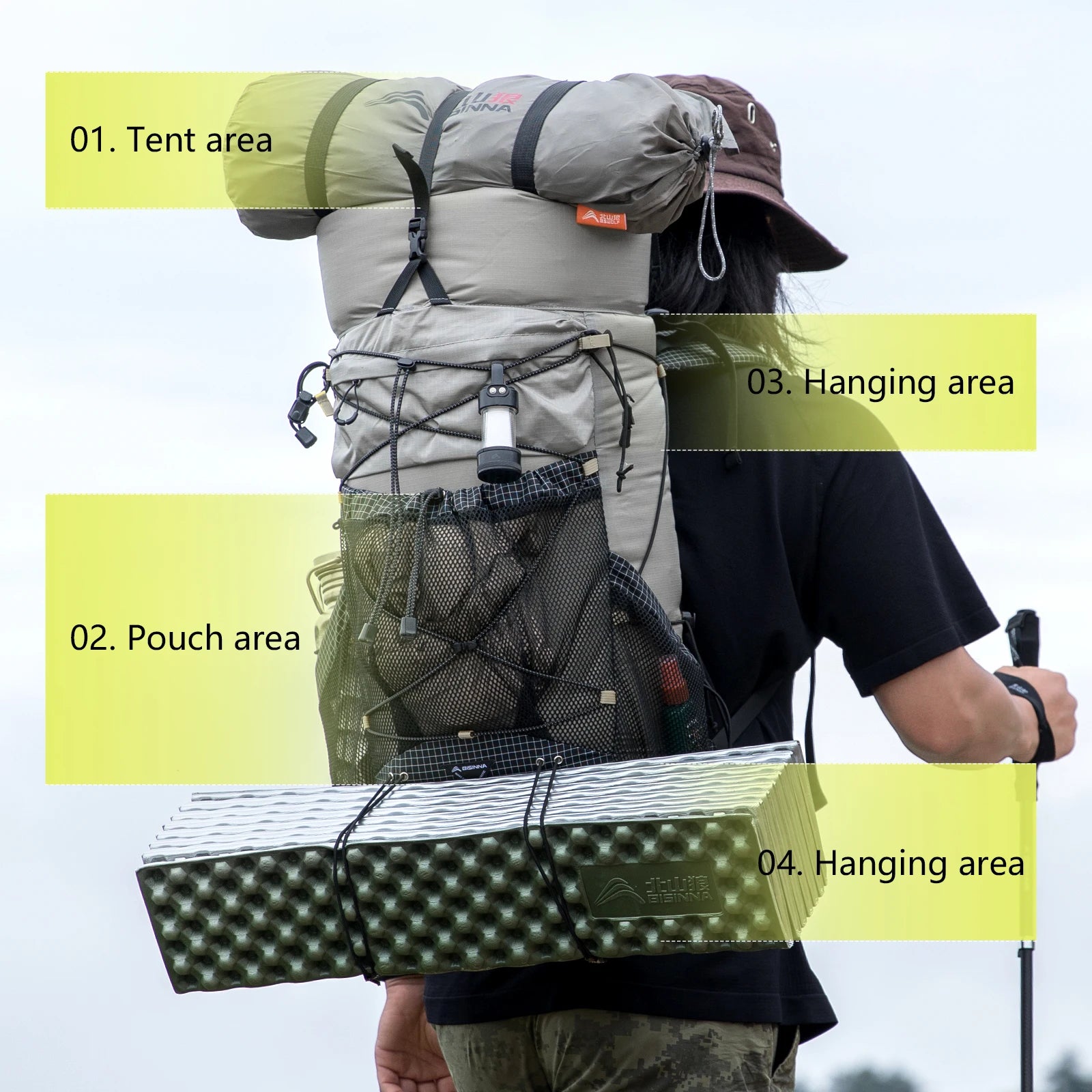 BISINNA 35L Ultralight Hiking Backpack OrraWild
