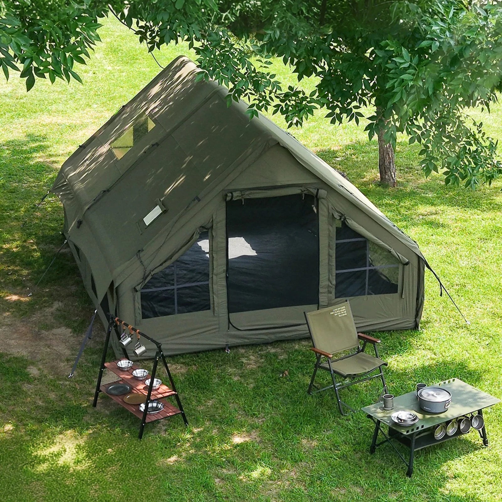 Army Green Inflatable 4-Season Tent OrraWild
