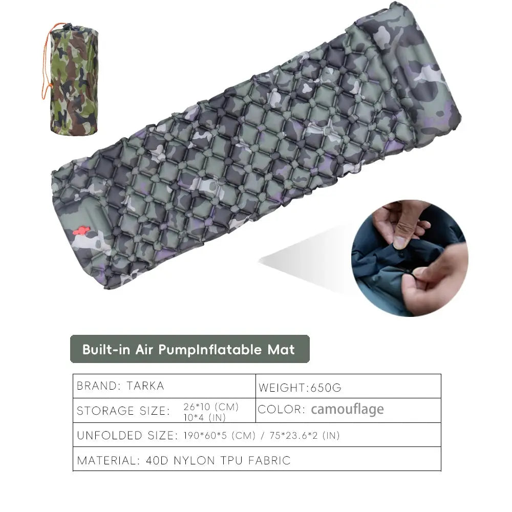 TARKA Inflatable Camping Mattress with Pillow OrraWild