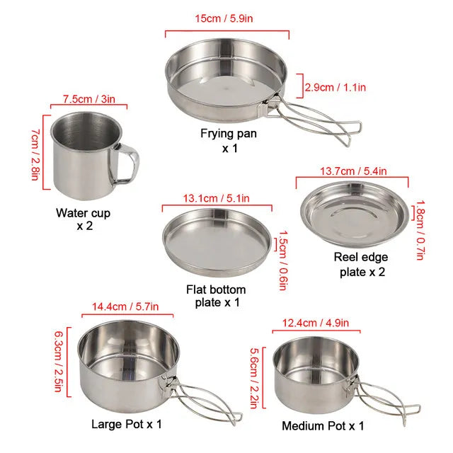 8-Piece Camping Cookware Set OrraWild